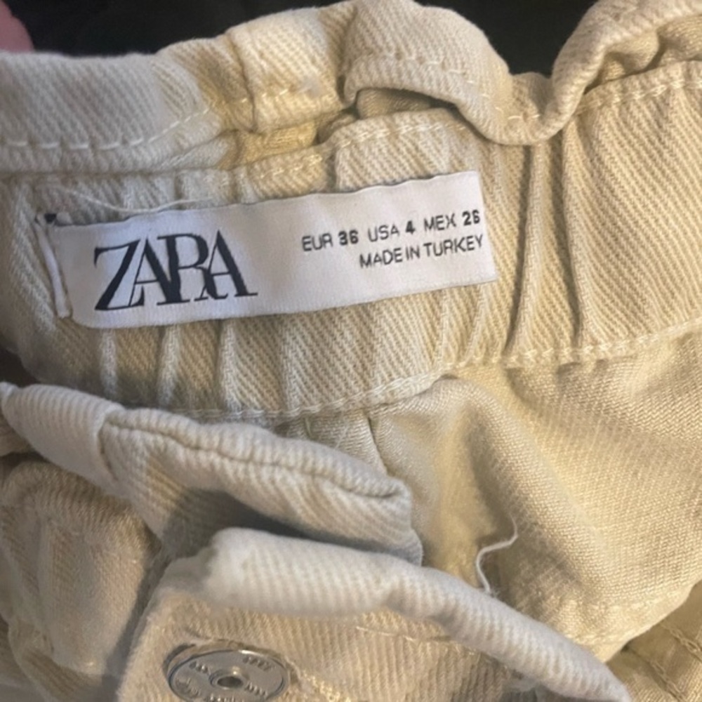 Zara paper bag khaki shorts size 4 - Picture 9 of 9